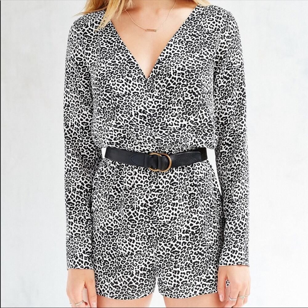 Silence + Noise Black & White Leopard Romper